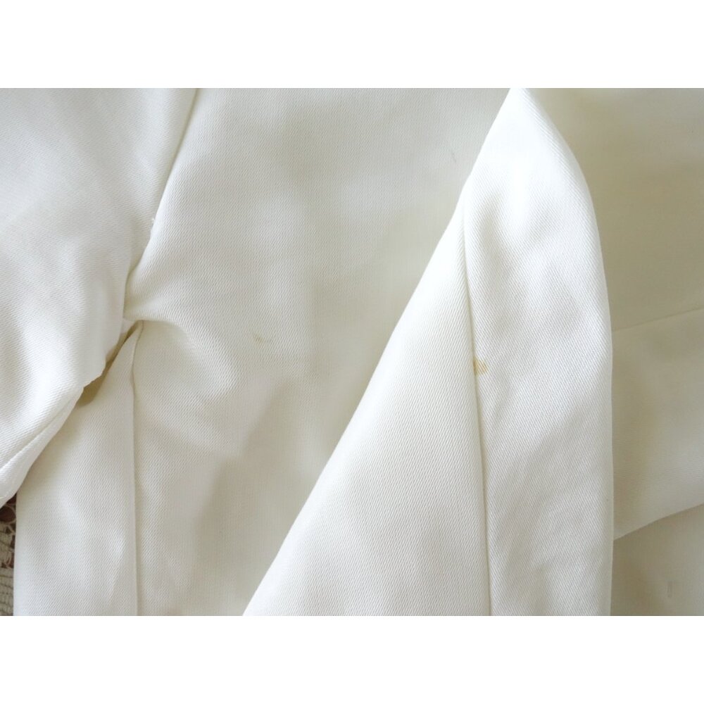 Vtg 00s Y2K Jil Sander Iridescent White Sheen Crop Blazer sz FR 38 US 6 - Picture 9 of 13